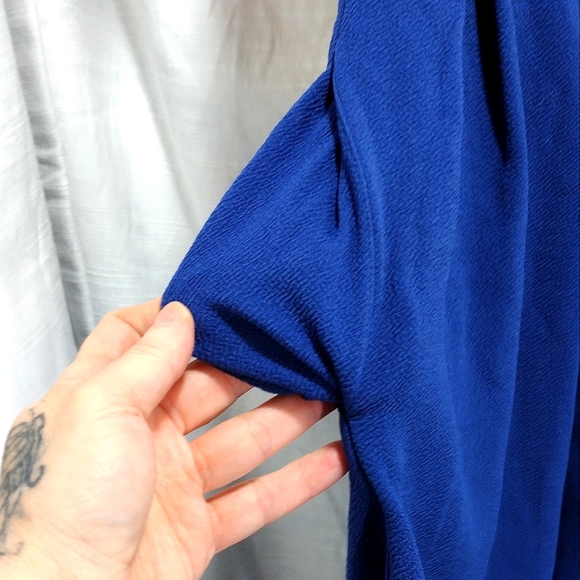 Lularoe Amelia Pleated Color Block Pleated Flowy Midi Dress - Picture 5 of 14